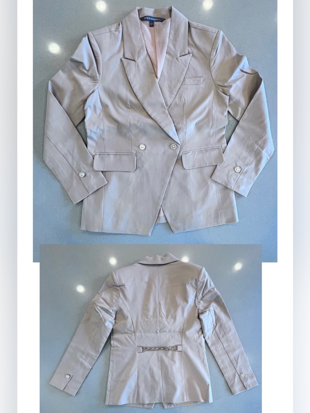 Kate & Mallory Beige Blazer with Back Chain Detail NWOT Sz Small